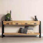 Mangohout Sidetable Britt 180 cm, Huis en Inrichting, Tafels | Sidetables, Verzenden, Nieuw, Overige houtsoorten, Industriële meubels
