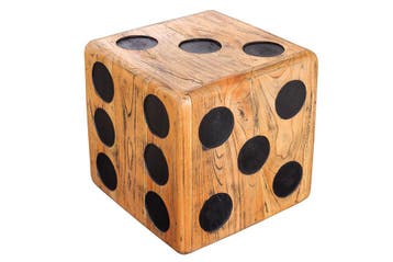 Massieve kubuskruk CUBE 41cm naturel Mindiholz bijzettafel, Ophalen of Verzenden, Nieuw