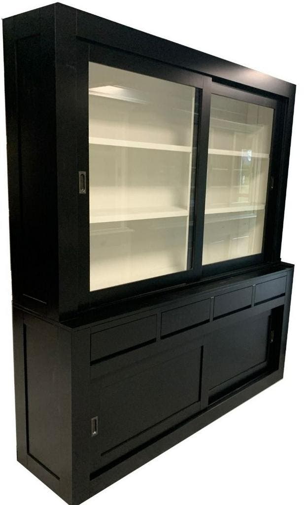 Buffetkast zwart Urk soft close 200cm, Huis en Inrichting, Kasten | Buffetkasten, Ophalen of Verzenden
