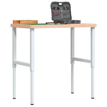 vidaXL Werkbank rechthoekig 100x60x(73-99,5) cm massief, Verzenden, Nieuw