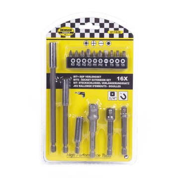 Benson Bit verlenger set - 60, 100 en 150 mm - 16 delig -..., Ophalen of Verzenden, Nieuw, Boor- en Schroefmachine