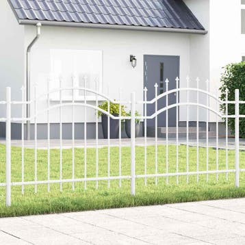 vidaXL Tuinhek WOERDEN 240 x 140 cm Poedergecoat staal Wit, Verzenden, Nieuw, IJzer