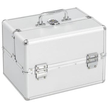 Beautycase aluminium zilver | Tweedekansje | OP=OP, Sieraden, Tassen en Uiterlijk, Beautycases, Ophalen of Verzenden, Zo goed als nieuw