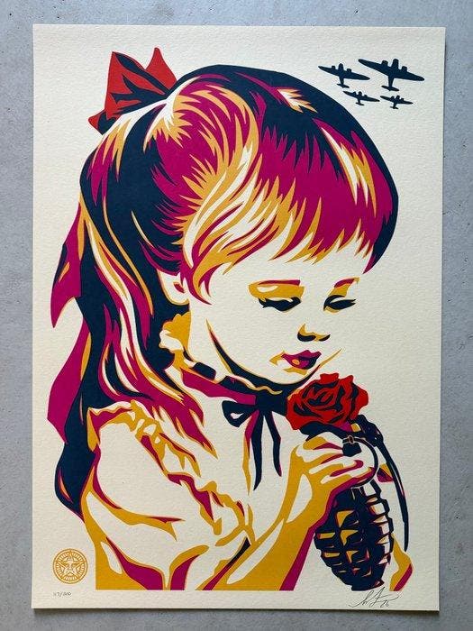 Shepard Fairey (OBEY) (1970) - War by Numbers (Fuchsia), Antiek en Kunst, Kunst | Designobjecten