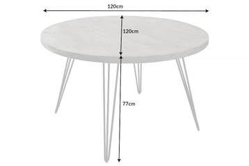 Ronde eettafel SCORPION 120cm grijs massief mangohout zwarte, Huis en Inrichting, Tafels | Eettafels, Ophalen of Verzenden, Nieuw