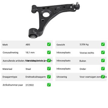 Draagarm Chevrolet Trax 1.6 () Van 2012-12 tot  - AutopartsO, Verzenden, Nieuw, Chevrolet