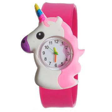 Fako - Kinderhorloge - Slap On Mini - Eenhoorn - Donkerroze, Verzenden, Nieuw