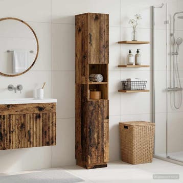 vidaXL Badkamerkast met Open Plank HOORN Oud hout 30 x 31 x, Verzenden, Nieuw