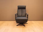 Zwart leren relax stoel S Hertogenbosch in leer met ACCU, Huis en Inrichting, Fauteuils, Verzenden, Minder dan 75 cm, Nieuw, Leer
