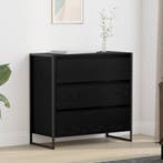 vidaXL Dressoir met lade Zwart Eiken 79 x 36 x 75.5 cm, Verzenden, Nieuw, Overige houtsoorten, Minder dan 50 cm