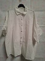 Italiaanse witte blouse broderie anglaise paisley maat one s, Made in Italy, Zo goed als nieuw, Maat 46/48 (XL) of groter, Wit
