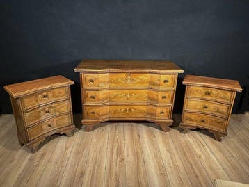 Drieluik - Hout - 1900-1910 - Antieke commode in de, Antiek en Kunst