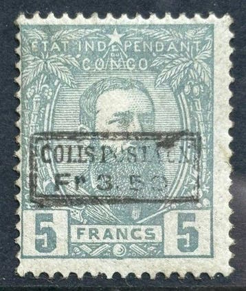 Belgisch-Congo 1889 - Leopold II, postpakketzegel, opdruk in, Gestempeld