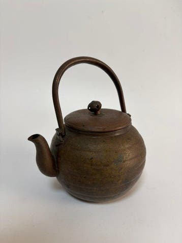 Japanse messing theepot – Traditionele vorm – Natuurlijke, Antiek en Kunst