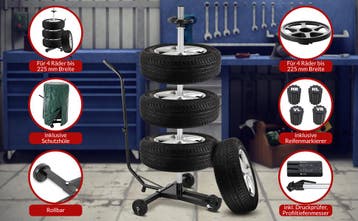 Bandenrek voor 4 Banden Zwart op Wielen incl Hoes, Auto diversen, Verzenden, Nieuw