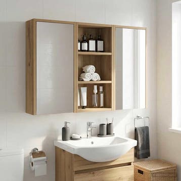 vidaXL Badkamer wandkast Artisanaal eiken 30 x 16 x 62,5 cm, Verzenden, Nieuw