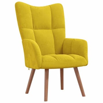 Design Stoel Fluweel - Mosterdgeel | Laatste Stuk!, Minder dan 75 cm, Ophalen of Verzenden, Zo goed als nieuw, Modern