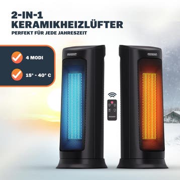 Keramische Ventilatorkachel MZKH2200 Zwart 2000W, Verzenden, Nieuw