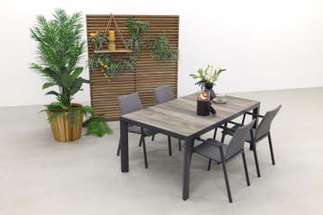VDG Lima/Kings tuinset antraciet - 180x100 cm., Verzenden, Nieuw, Overige materialen, Tuinset