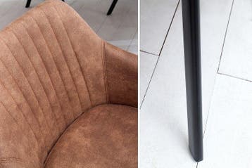 Retro design stoel LUCCA vintage bruin met quilten, Ophalen of Verzenden, Nieuw