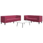 vidaXL 2-delige Loungeset Chesterfield met bolsters fluweel, Huis en Inrichting, Banken | Bankstellen, Verzenden, Nieuw, Vierpersoons of meer