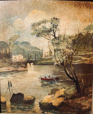 Scuola italiana (XX), Firmato Vito Esposito - Paesaggio