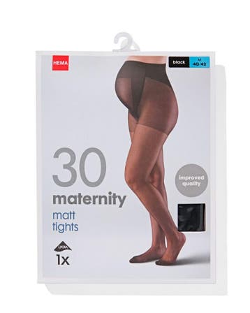 HEMA Zwangerschapspanty 30 denier mat zwart, Verzenden, Nieuw