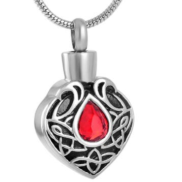 Ashanger, assieraad, kettinghanger Gothic hart, Nieuw, Rood, Overige materialen, Hart