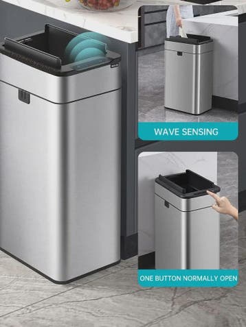 Slimme Vuilnisbak met Sensor - RVS - 20-60L - Automatisch Op, Verzenden