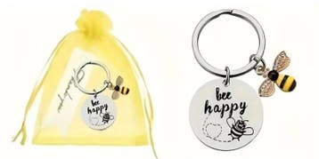 Sleutelhanger Bee Happy - Vrolijk - opvrolijken - be happ..., Ophalen of Verzenden, Nieuw