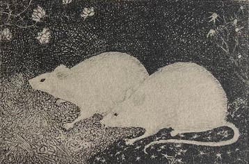 Jan Mankes (1889-1920) - Twee muizen, Antiek en Kunst