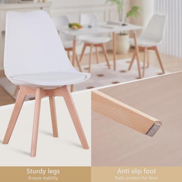 Set van 4 Scandinavische Eetkamerstoelen met Houten Poten en, Huis en Inrichting, Stoelen, Verzenden, Nieuw