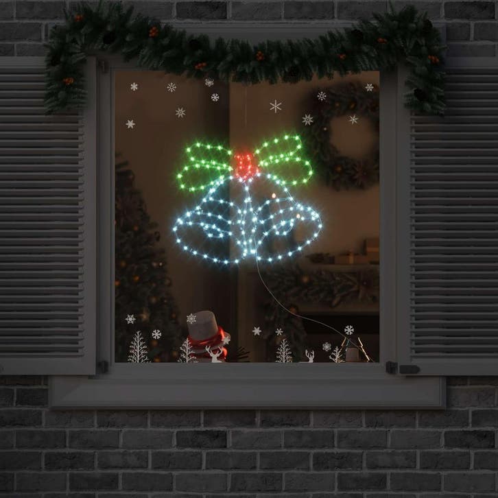 vidaXL Kerstbel met 144 LED Multikleur 57 x 47,5 cm PVC, Diversen, Kerst, Nieuw, Verzenden