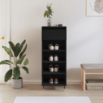 vidaXL Schoenenkast 40x36x105 cm bewerkt hout zwart, Verzenden, Nieuw