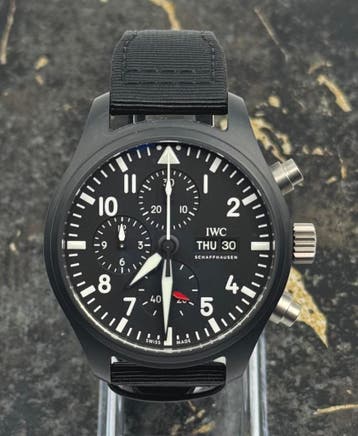 IWC Pilots Watch Chronograph Top Gun 45mm - Black - IW38910, Nieuw, Polshorloge, Overige merken