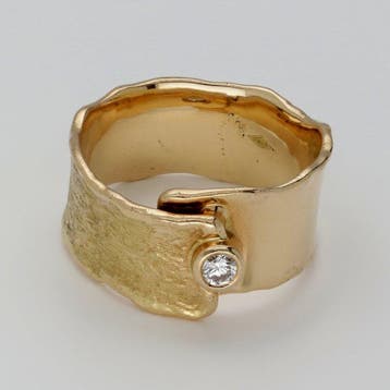 Ring - 18 karaat Geel goud Diamant (Natuurlijk), Sieraden, Tassen en Uiterlijk, Ringen, Nieuw