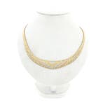 Tricolor gouden panterschakel collier (Schakelarmband), Ophalen of Verzenden, Gebruikt, Overige kleuren, Goud