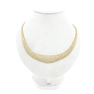 Tricolor gouden panterschakel collier (Schakelarmband), Ophalen of Verzenden, Gebruikt, Goud, Goud