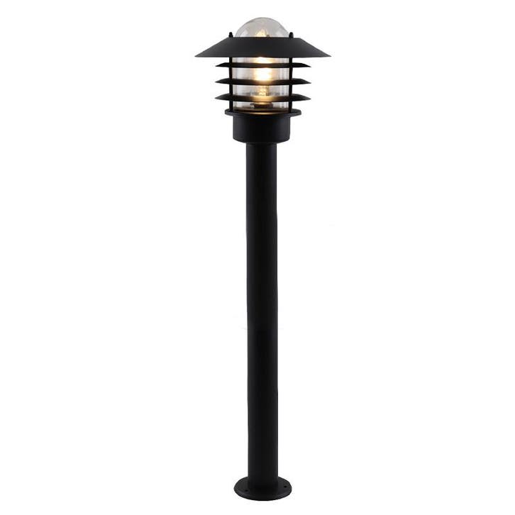 Rvs buitenlamp zwart, Felice, IP44, Tuin en Terras, Buitenverlichting, Staande lamp, Nieuw, Glas, Ophalen of Verzenden