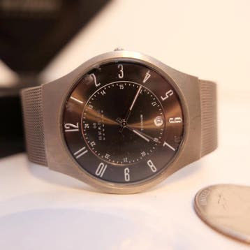 2dekans | Skagen Herenhorloge Sundby - Ultraslim - Titanium, Ophalen of Verzenden, Zo goed als nieuw