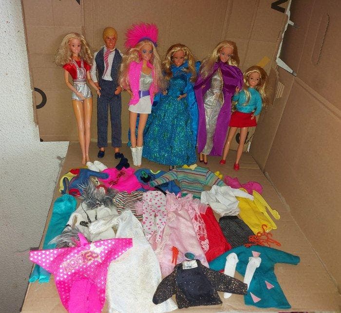 Mattel - Barbiepop Lot Barbie Vintage, années 80,6 poupées, Antiek en Kunst, Antiek | Speelgoed