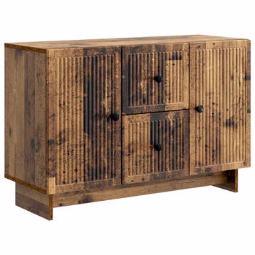vidaXL Dressoir met lade Oud hout 89 x 34,5 x 60 cm Bewerkt, Verzenden, Nieuw, Overige houtsoorten, Minder dan 50 cm