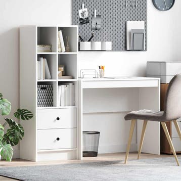 vidaXL Bureau Wit 135,5 x 40 x 127 cm 2 st, Verzenden, Nieuw