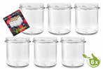 Jampotten 346 ml met twist-off deksel blauw (blok) 6 stuks, Verzenden, Nieuw