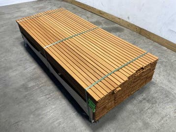 Veiling - 25x ThermoWood Ayous Rib3 gevelbekleding 210x14x1,, Doe-het-zelf en Verbouw, Hout en Planken, Nieuw