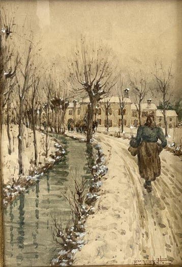 Enrico Vizzotto Alberti (1880-1976) - Passeggiata lungo il