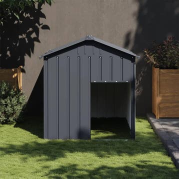 vidaXL Hondenhok met dak 117x153x123 cm gegalvaniseerd staal, Dieren en Toebehoren, Verzenden, Nieuw