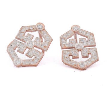 Zonder minimumprijs - Oorbellen - 9 kt. Roségoud - 1.34ct., Sieraden, Tassen en Uiterlijk, Oorbellen, Nieuw