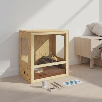 Bruin OSB Terrarium voor Reptielen en Amfibieën - 50x50x80 c, Dieren en Toebehoren, Reptielen en Amfibieën