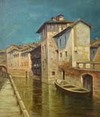 Italiaanse school (XIX) - Milano Navigli